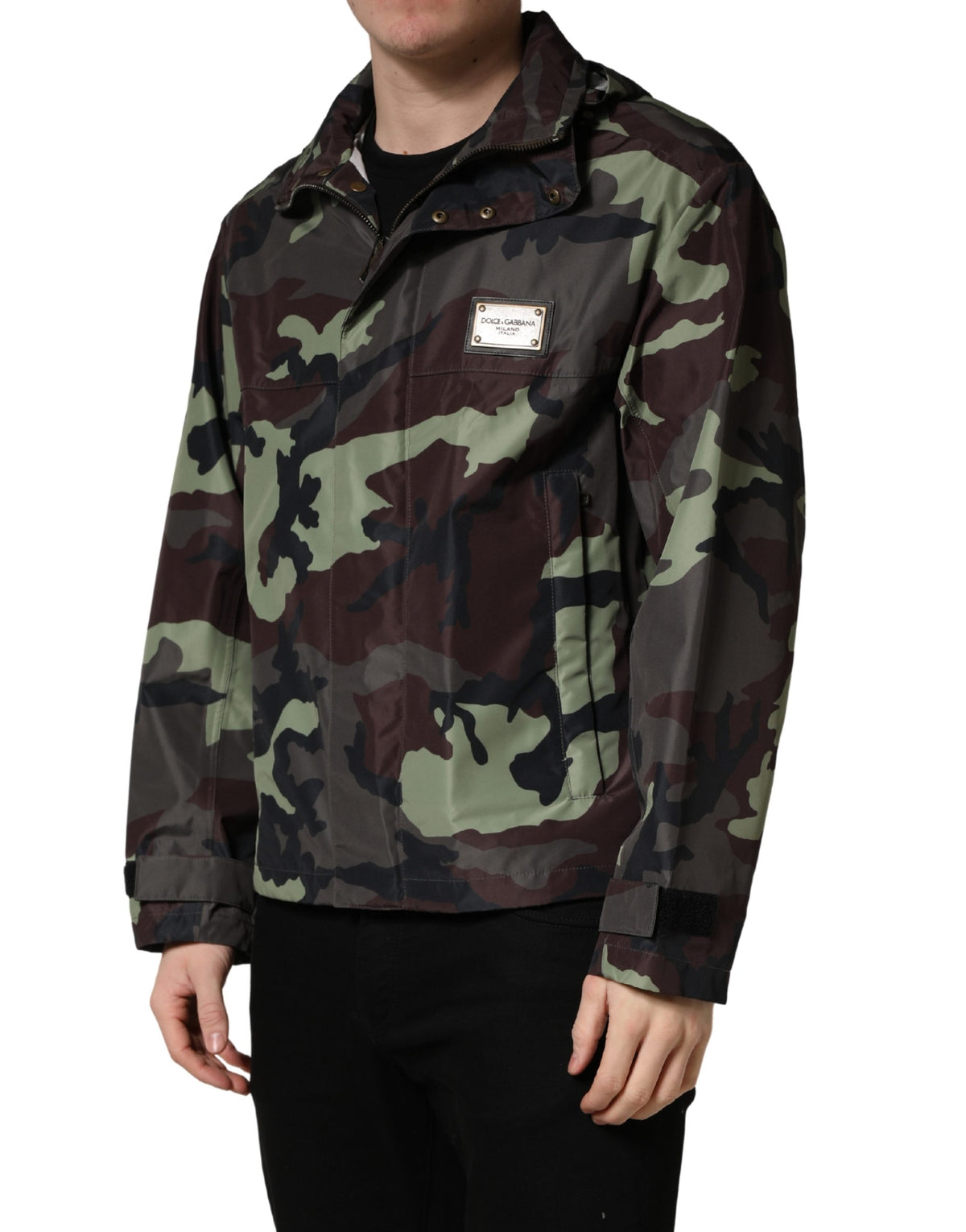 Blouson bombardier à capuche camouflage multicolore Dolce & Gabbana