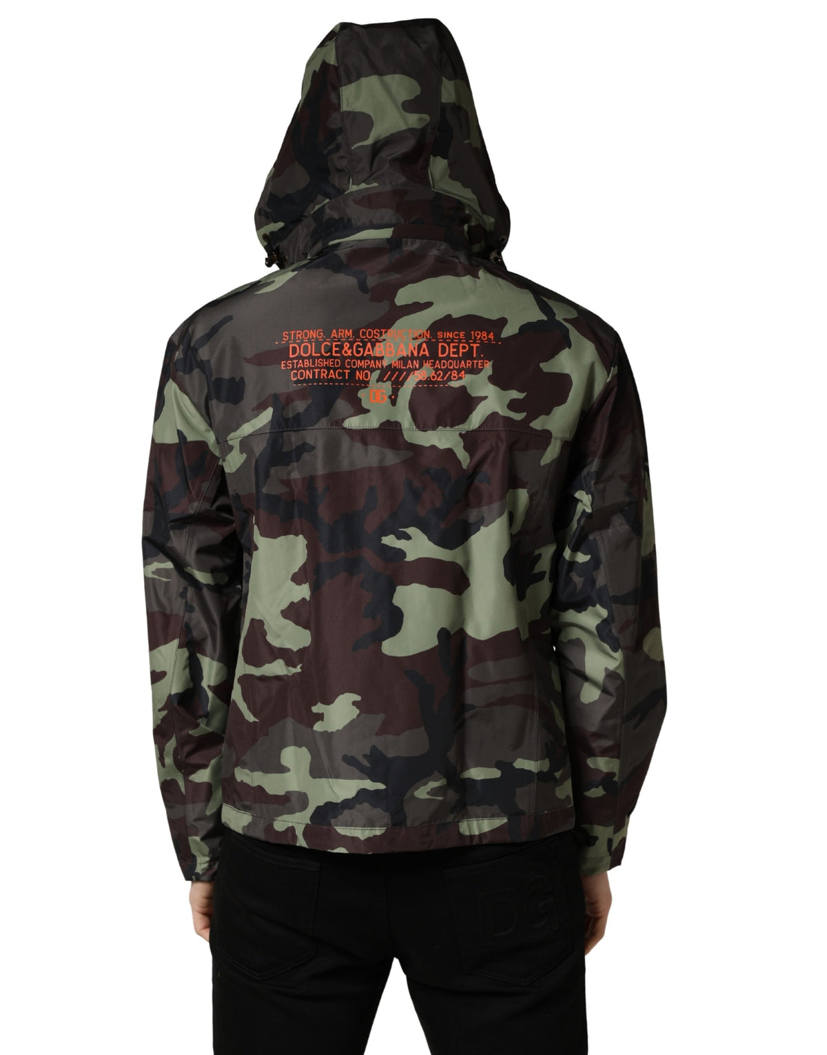 Blouson bombardier à capuche camouflage multicolore Dolce & Gabbana