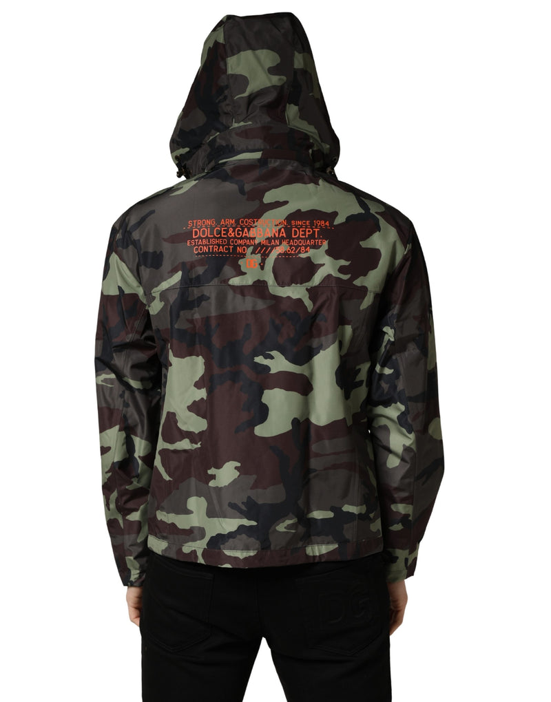 Blouson bombardier à capuche camouflage multicolore Dolce & Gabbana