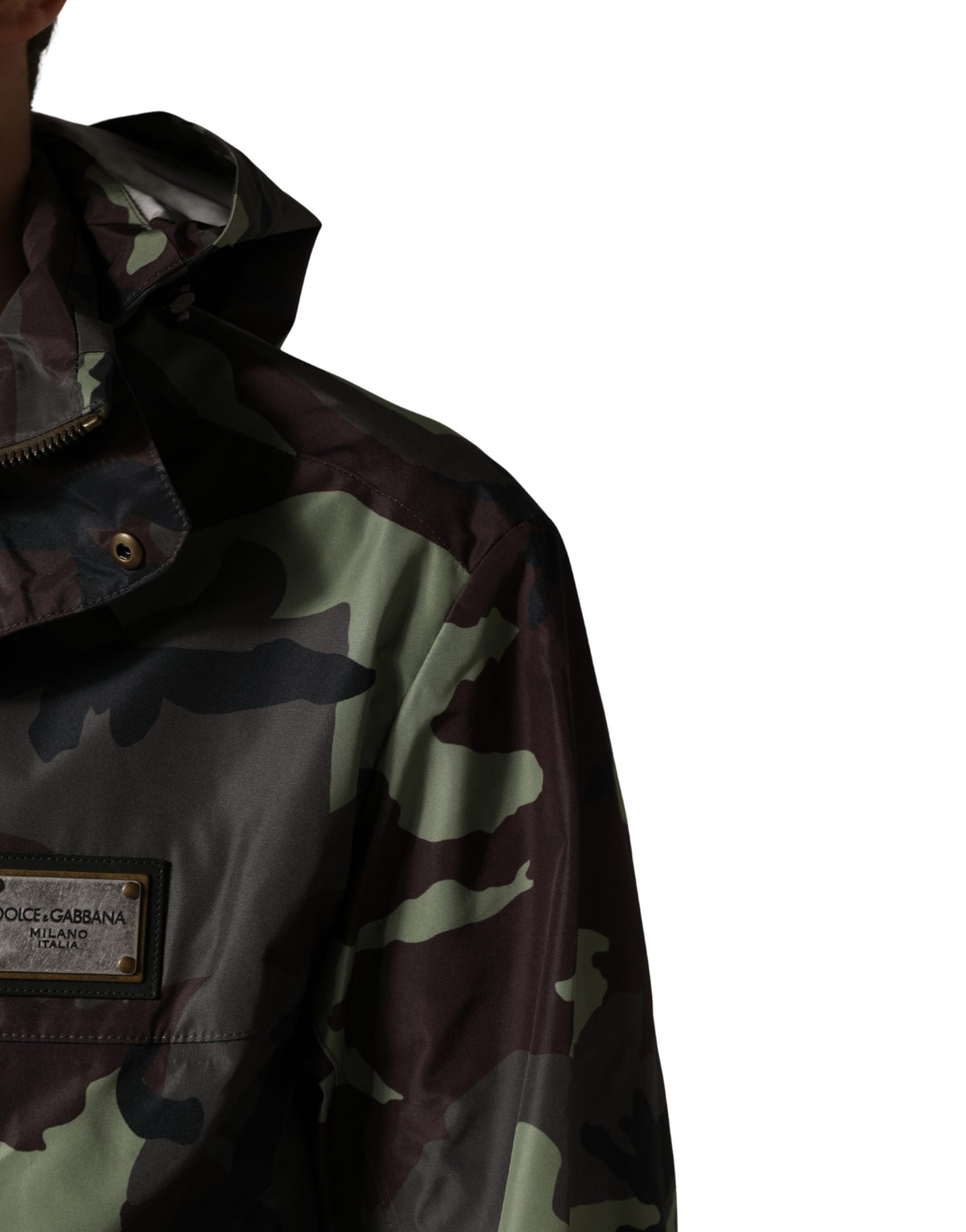 Blouson bombardier à capuche camouflage multicolore Dolce & Gabbana