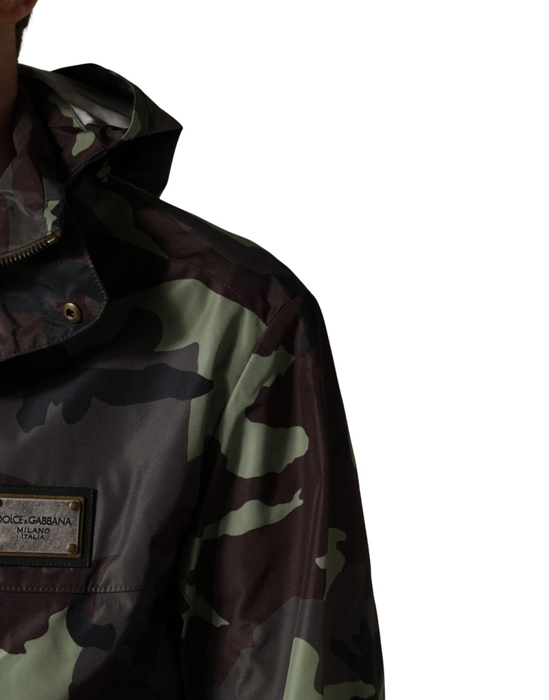 Blouson bombardier à capuche camouflage multicolore Dolce & Gabbana
