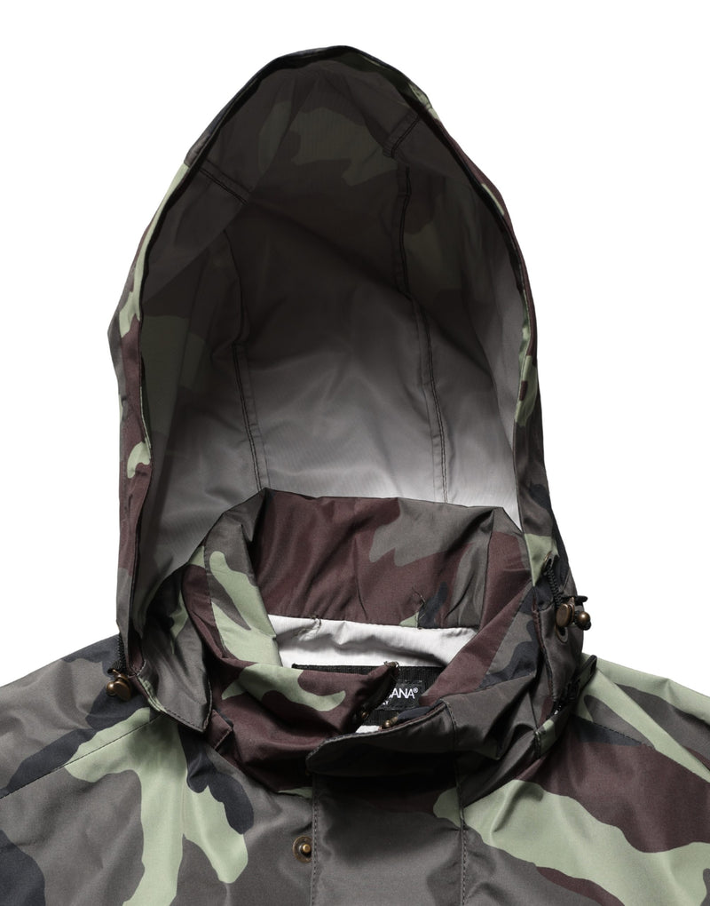 Blouson bombardier à capuche camouflage multicolore Dolce & Gabbana