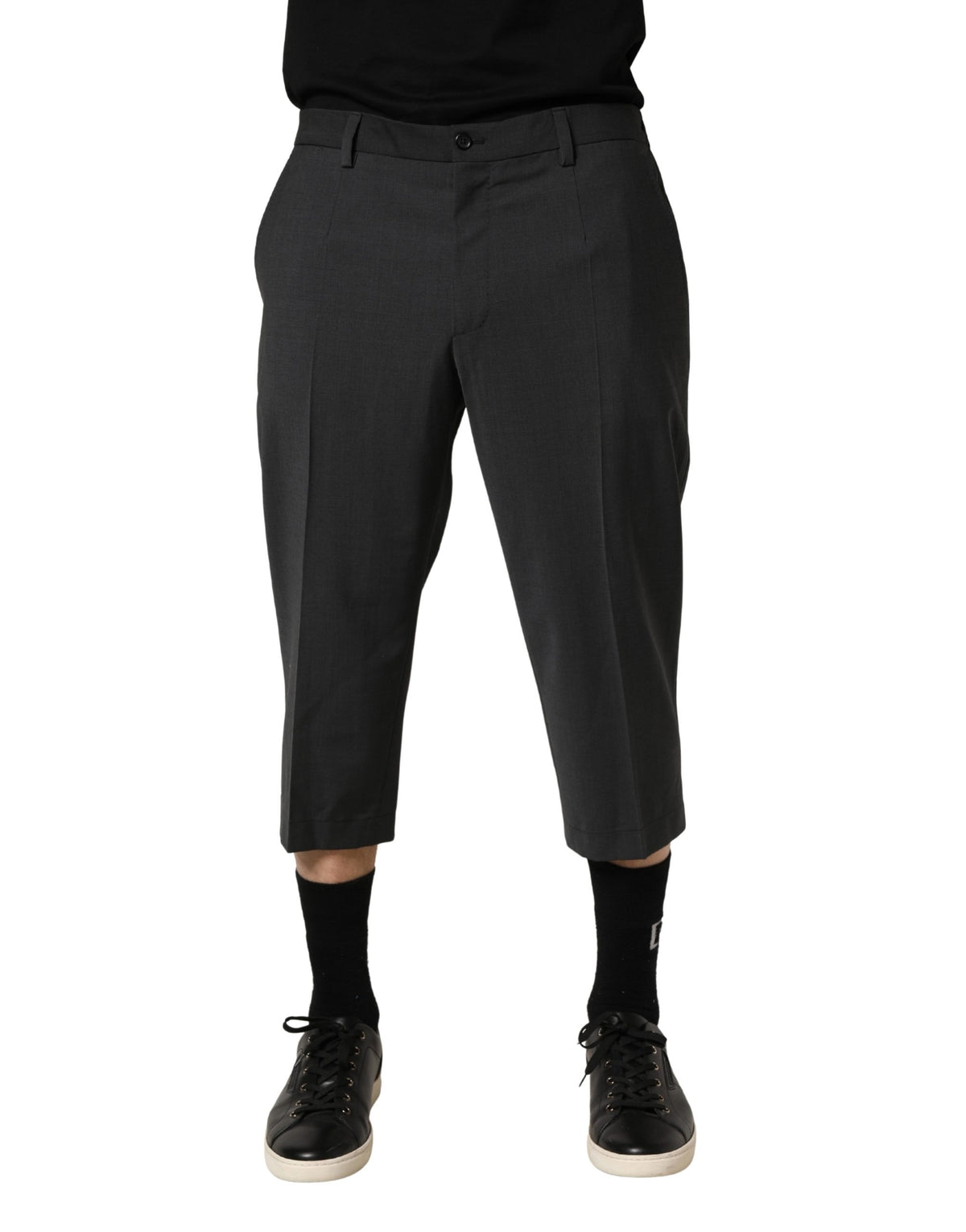 Pantalon chino court en laine gris foncé Dolce & Gabbana