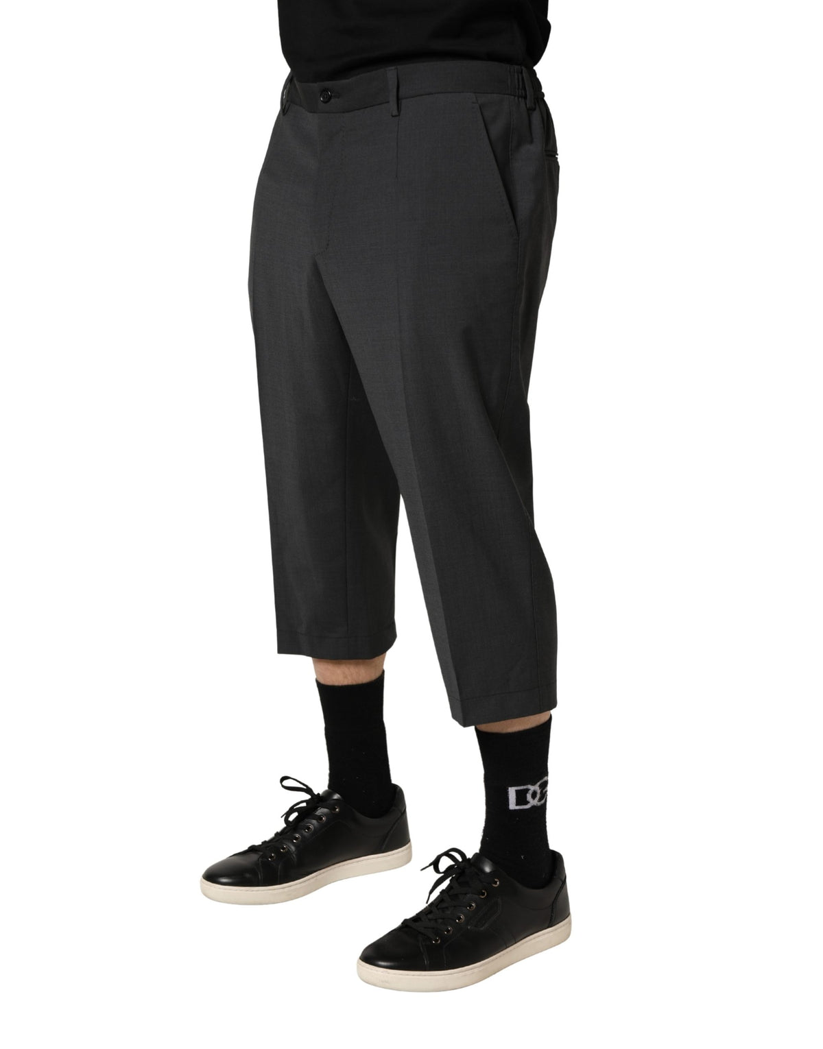 Pantalon chino court en laine gris foncé Dolce & Gabbana