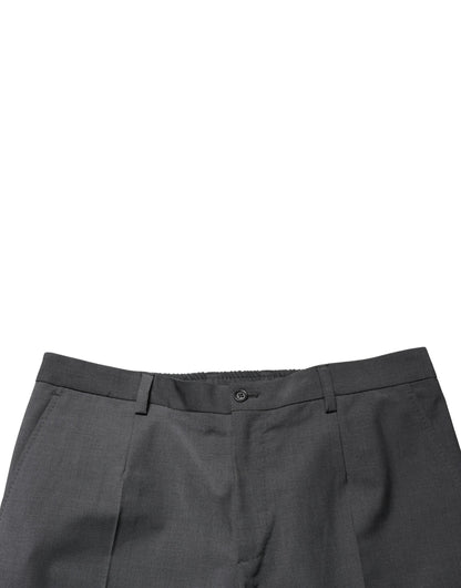 Dolce & Gabbana Donkergrijze Cropped Chino Broek van Wol