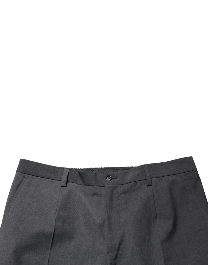 Dolce & Gabbana Donkergrijze Cropped Chino Broek van Wol