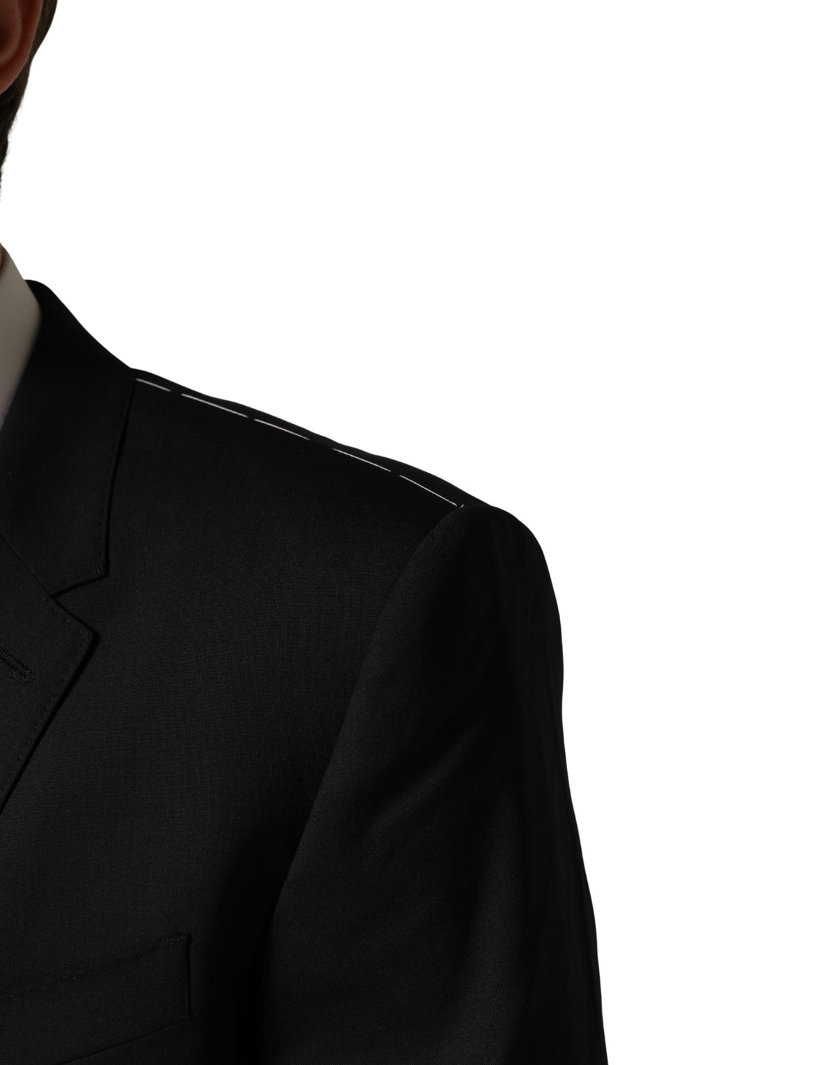Dolce & Gabbana Black Wool Slim Fit Formal 3 Piece Suit