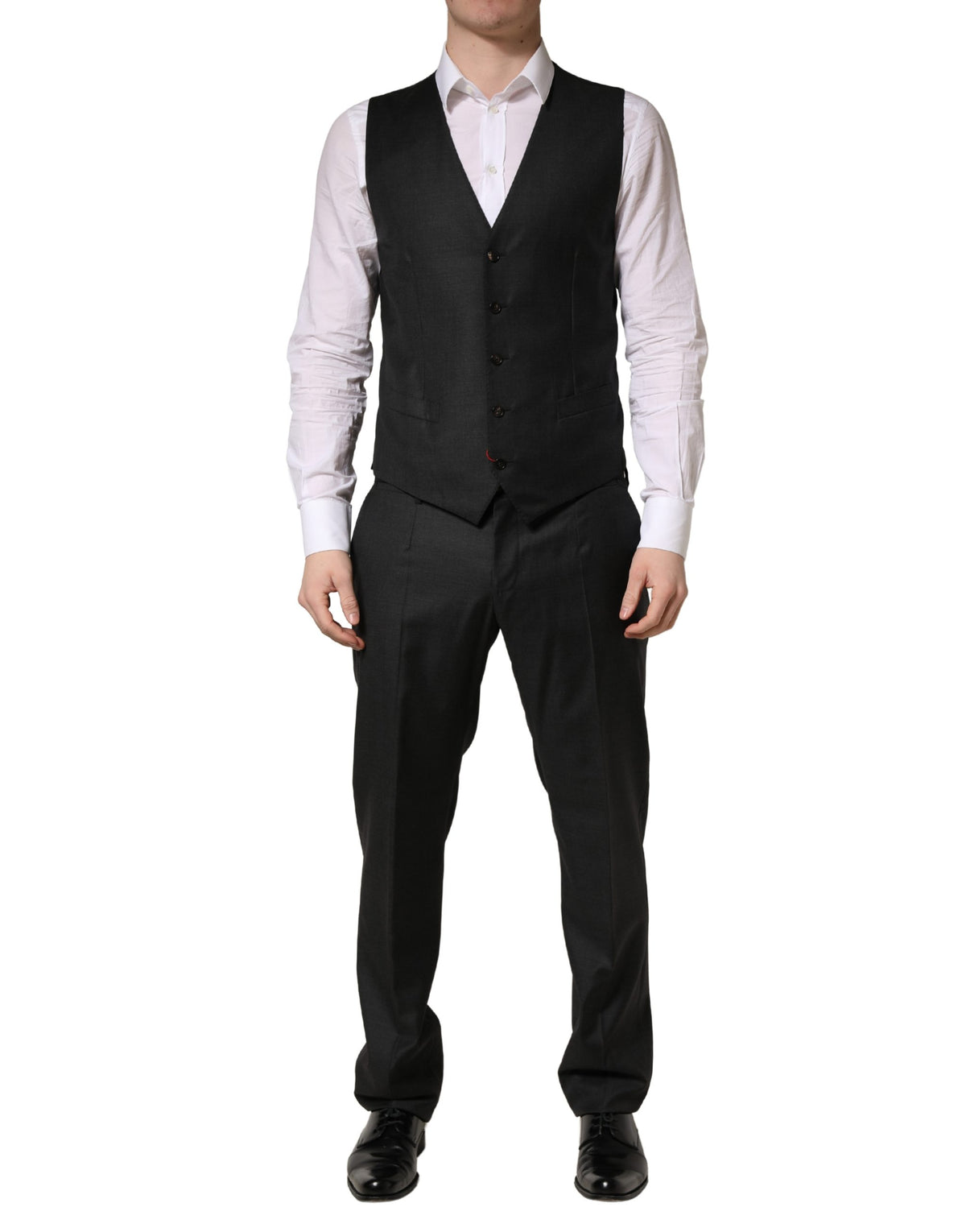 Dolce & Gabbana Black Wool Slim Fit Formal 3 Piece Suit