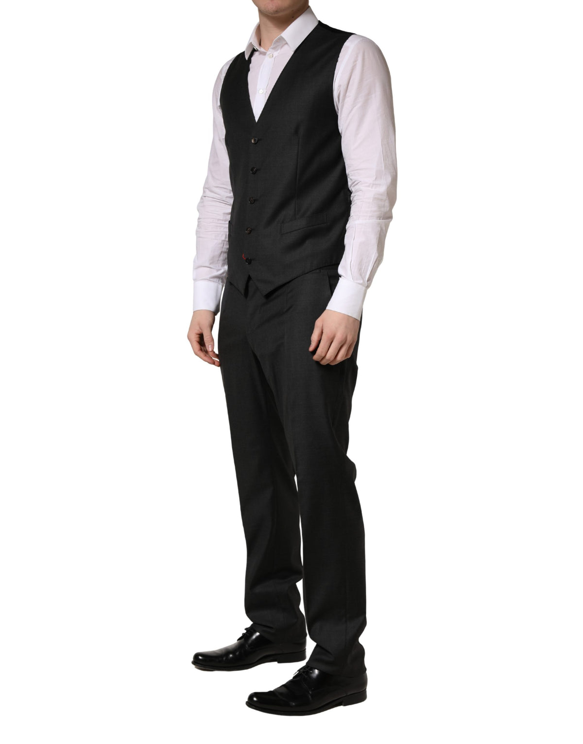 Dolce & Gabbana Black Wool Slim Fit Formal 3 Piece Suit