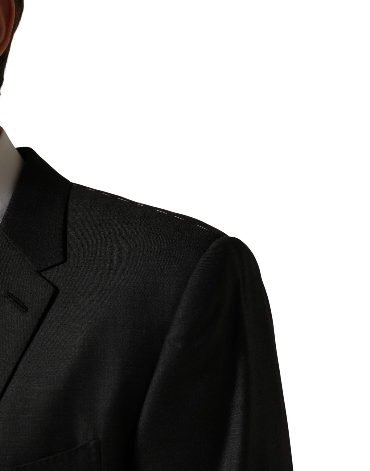 Dolce & Gabbana Black Wool 2 Buttons Formal 3 Piece Men Suit