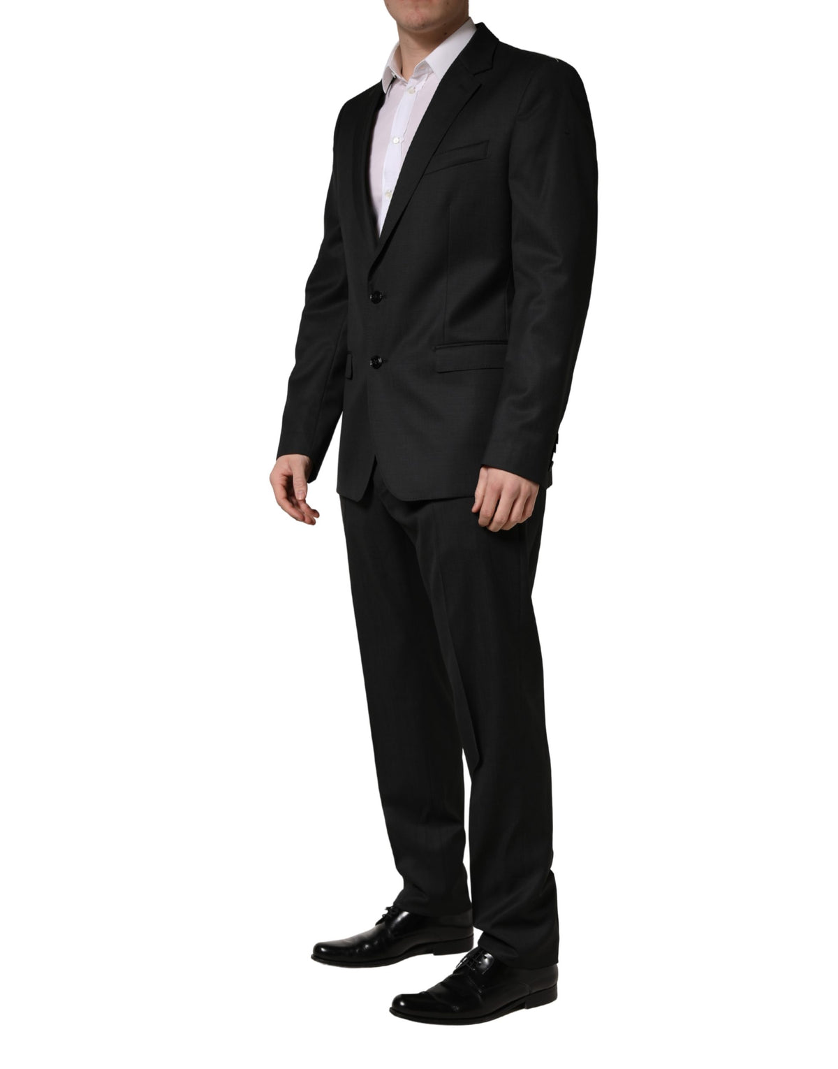Dolce & Gabbana Black Wool 2 Buttons Formal 2 Piece Suit