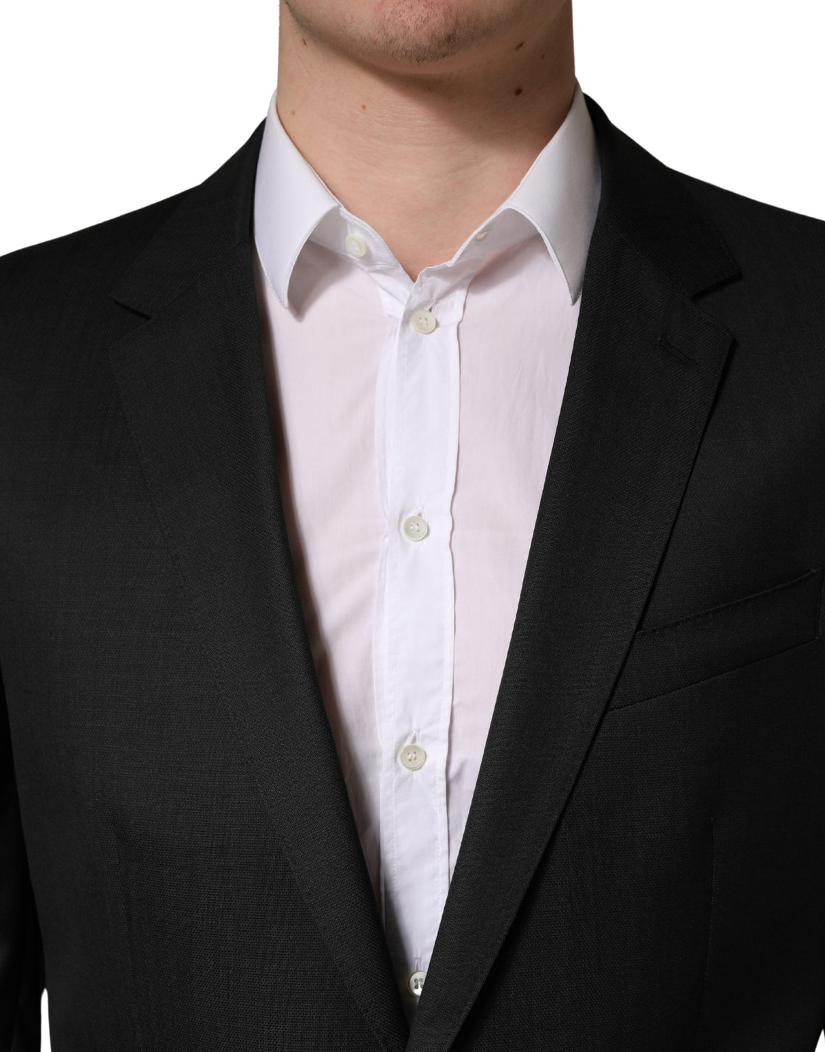 Dolce & Gabbana Black Wool 2 Buttons Formal 2 Piece Suit