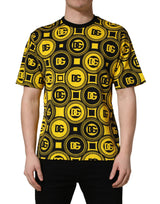 Invicta T-shirt géométrique jaune et noir avec logo