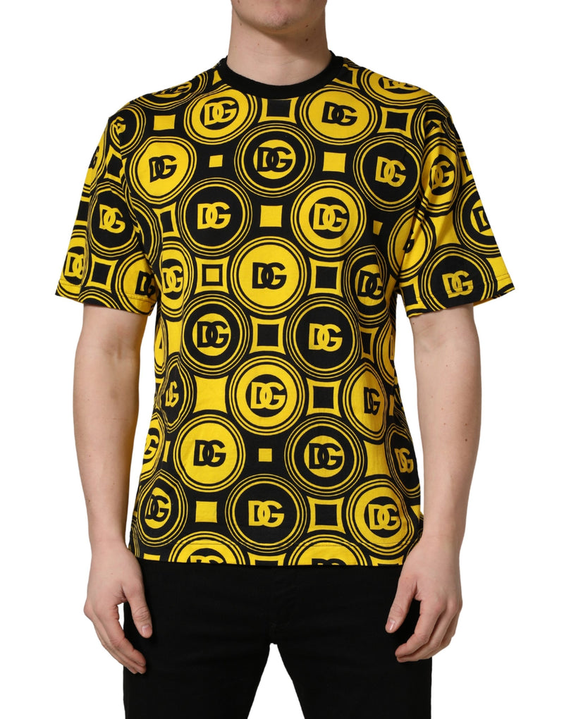 Invicta Yellow Black Logo Geometric Pattern T-shirt