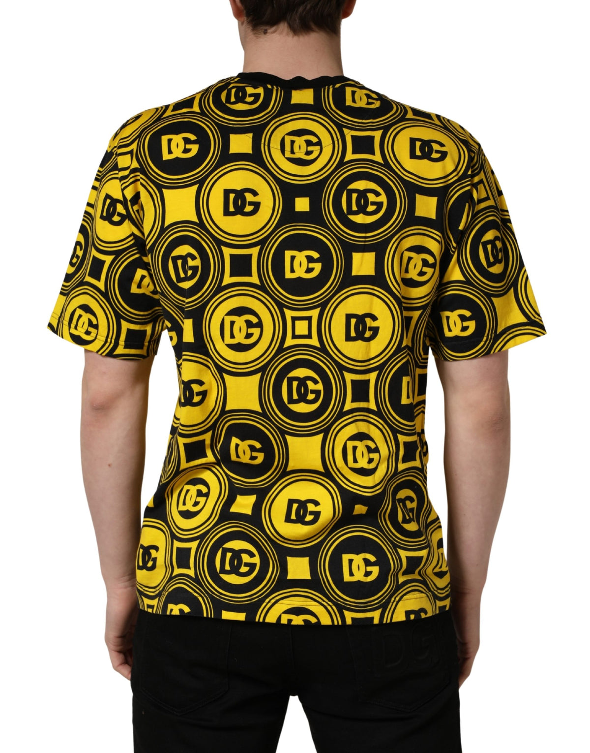 Invicta T-shirt géométrique jaune et noir avec logo