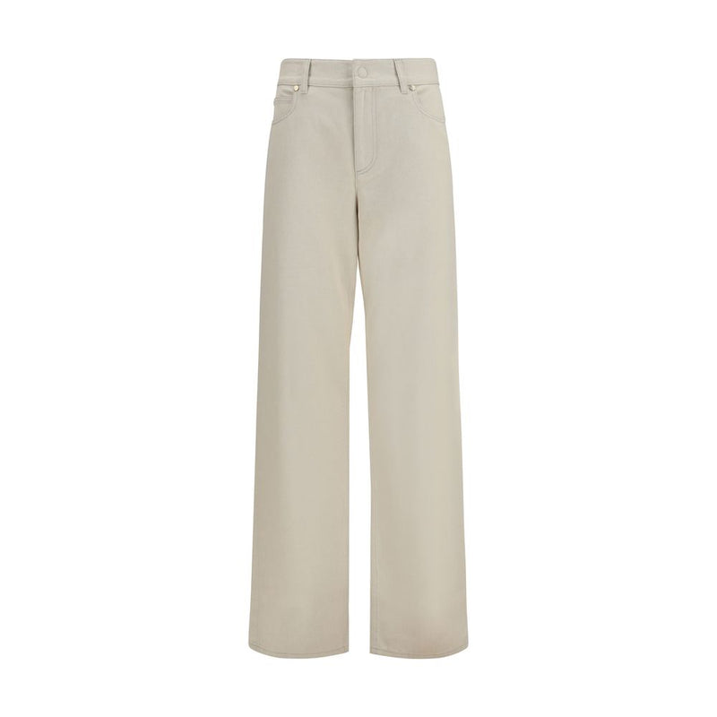 Fendi FF Reverse Beige Cotton Straight-Leg Jeans for Women