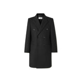 Manteau en laine noire Saint Laurent