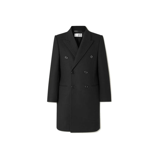 Saint Laurent Zwarte Wollen Jas