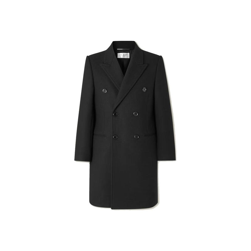 Manteau en laine noire Saint Laurent