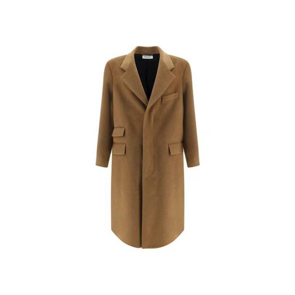 Manteau en laine marron Saint Laurent