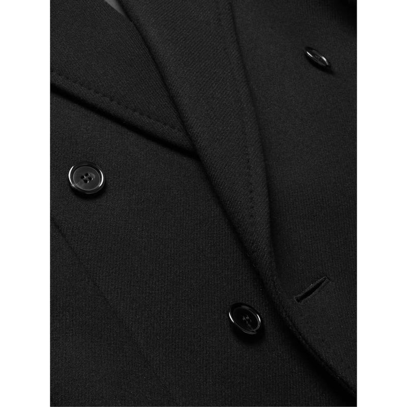 Manteau en laine noire Saint Laurent