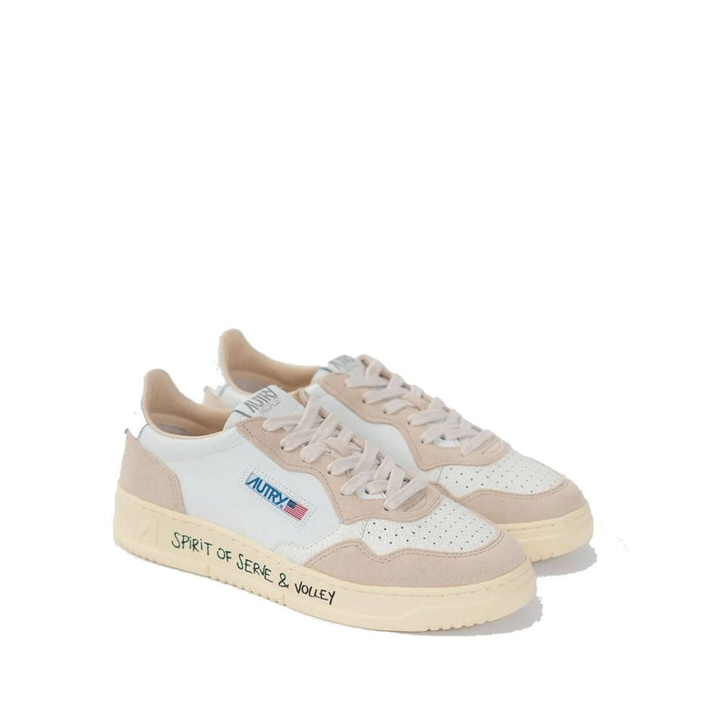Autry White Goatskin Low Top Sneakers for Men