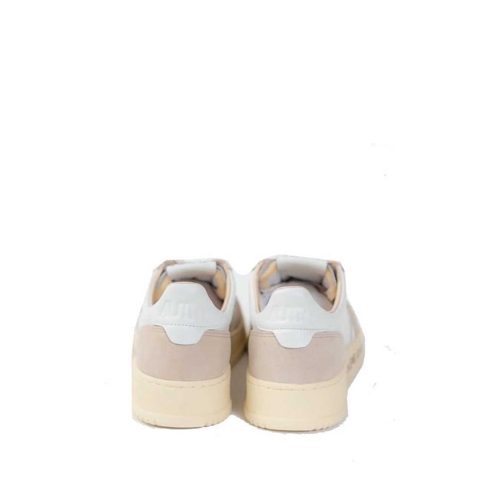 Autry White Goatskin Low Top Sneakers for Men