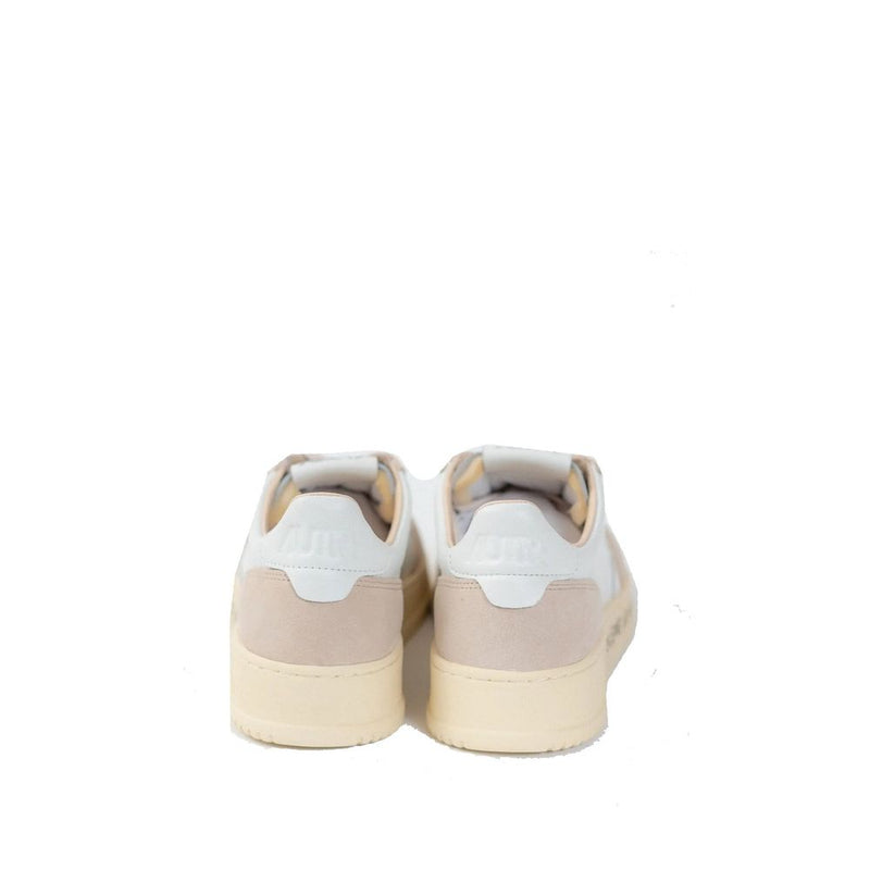 Autry White Goatskin Low Top Sneakers for Men