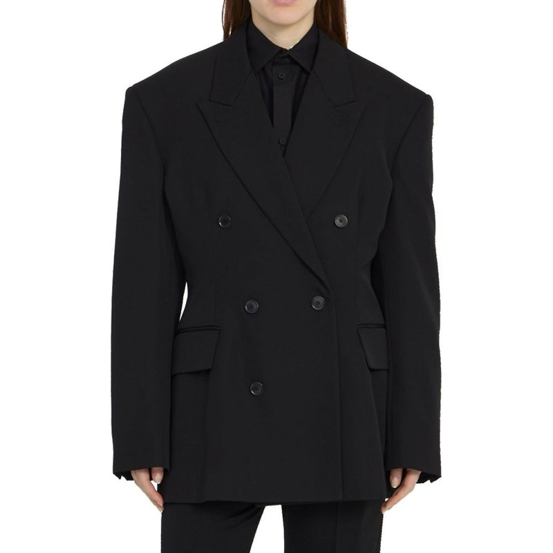 Balenciaga Black Wool Coat for Women