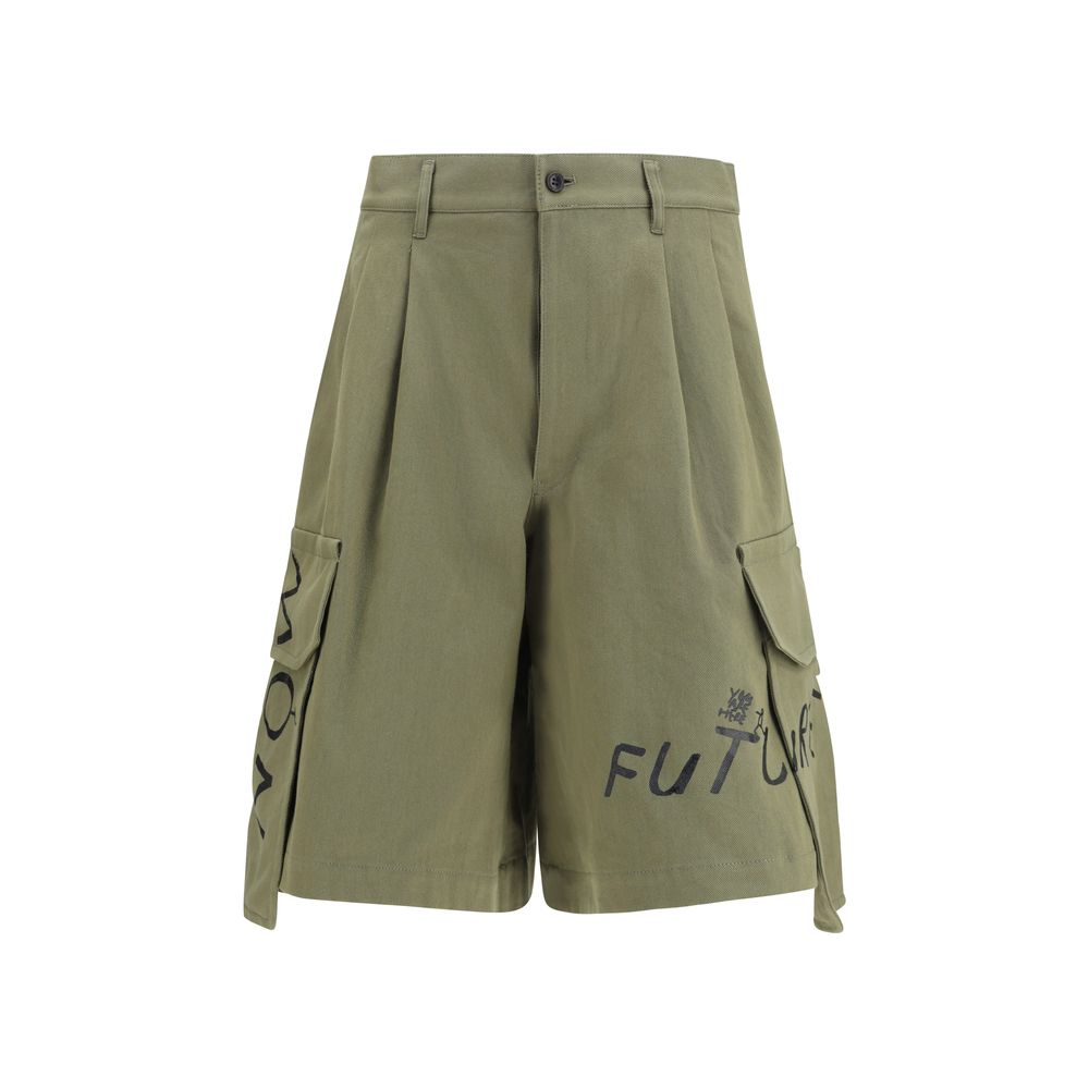 Shorts Bermudas Bicolores en Coton Comme Des Garçons