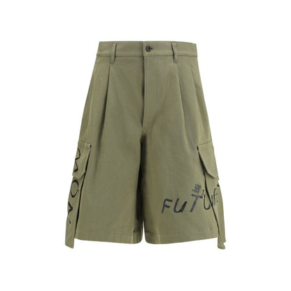 Comme Des Garçons Tweekleurige katoenen bermudashort