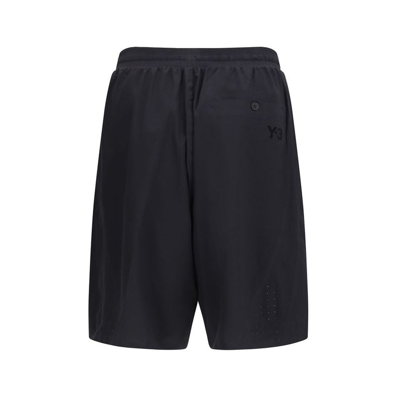 Y-3 Black Polyester Bermuda Shorts for Men