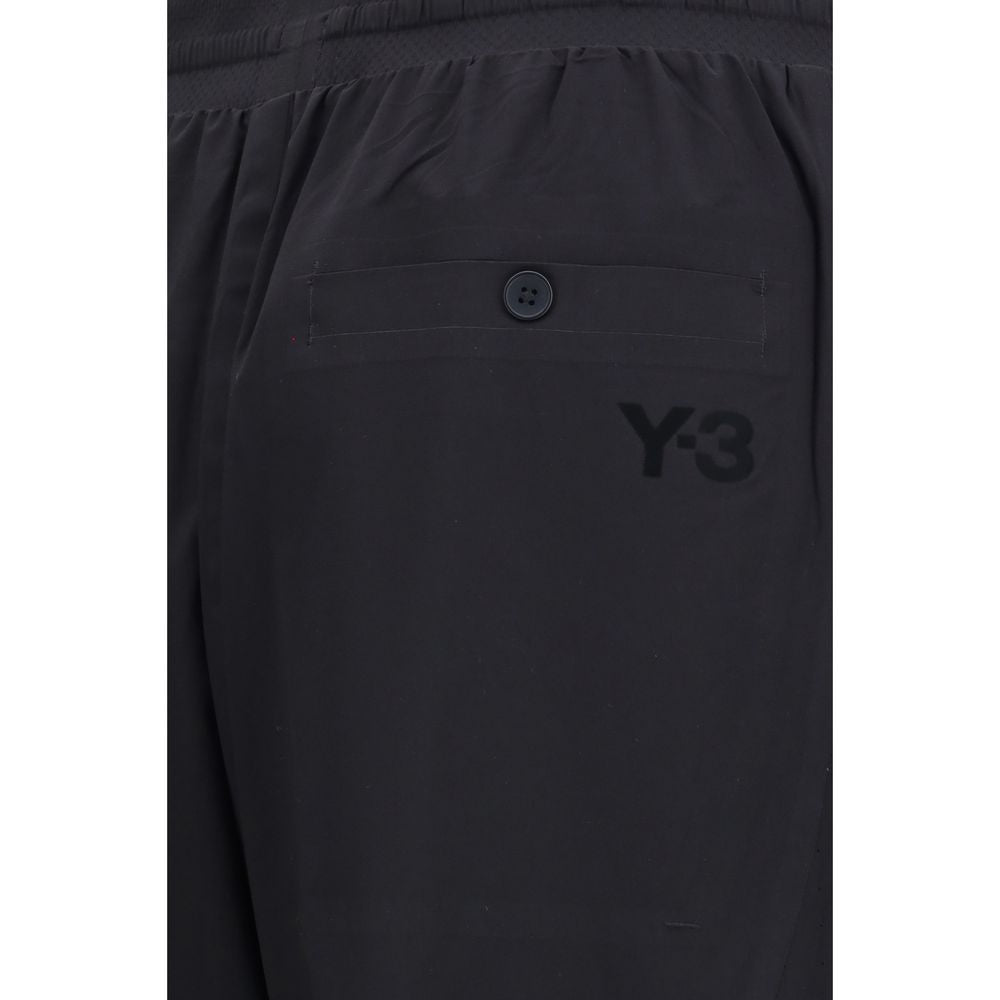Y-3 Black Polyester Bermuda Shorts for Men