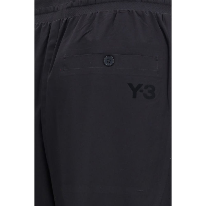 Y-3 Black Polyester Bermuda Shorts for Men