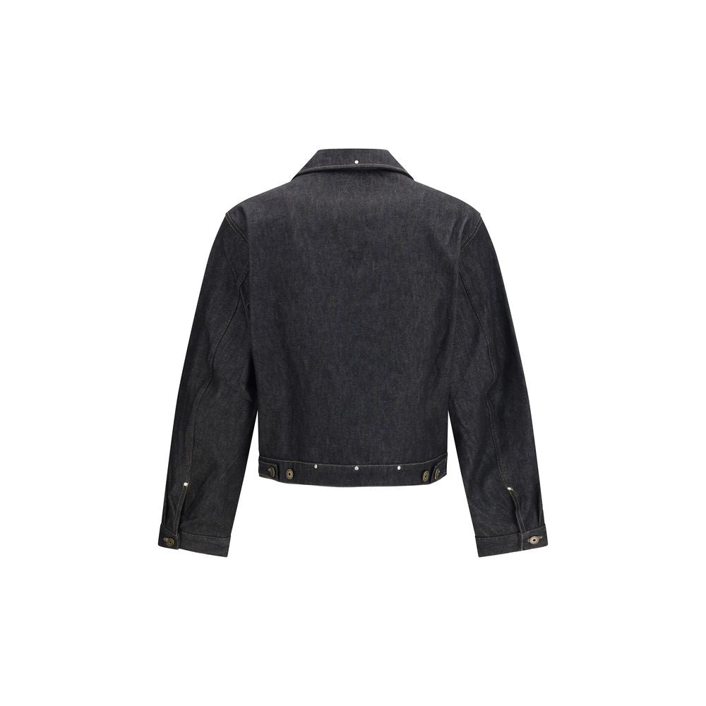 Lemaire Black Cotton Denim Jacket - Minimalist Workwear