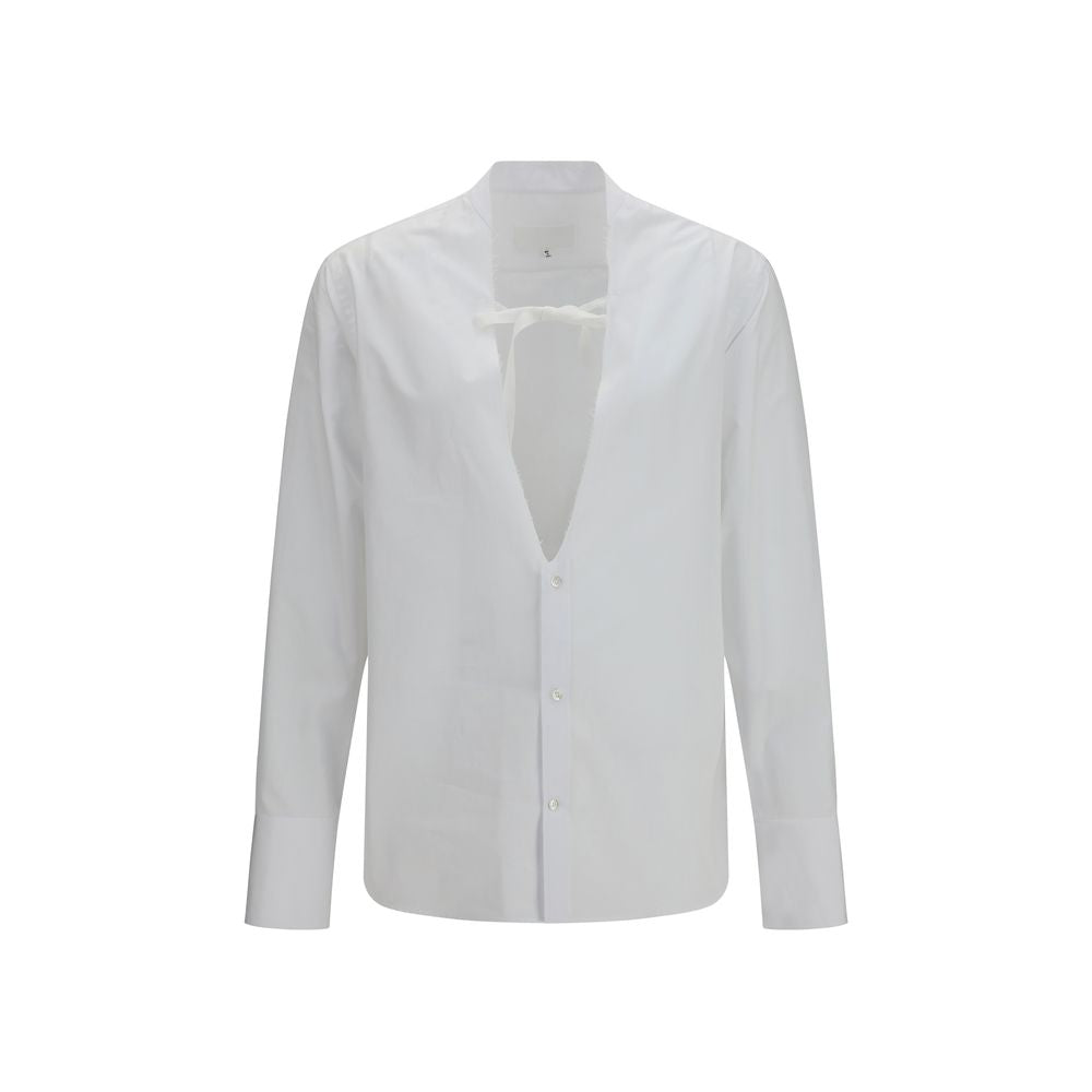 Maison Margiela White Cotton Shirt with Bow