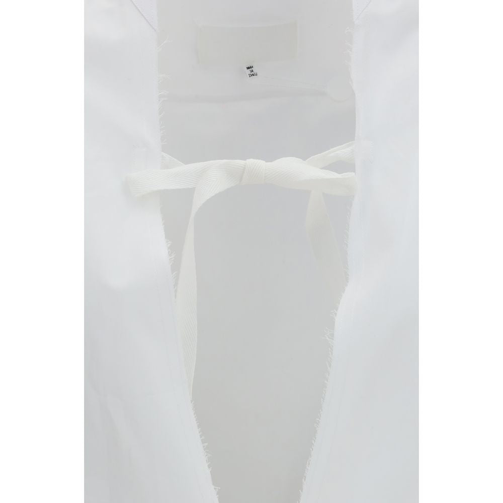 Maison Margiela White Cotton Shirt with Bow