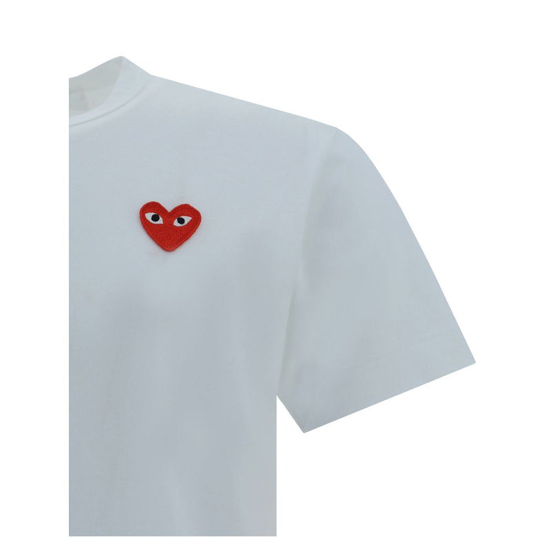 Comme Des Garçons Play White Cotton T-Shirt