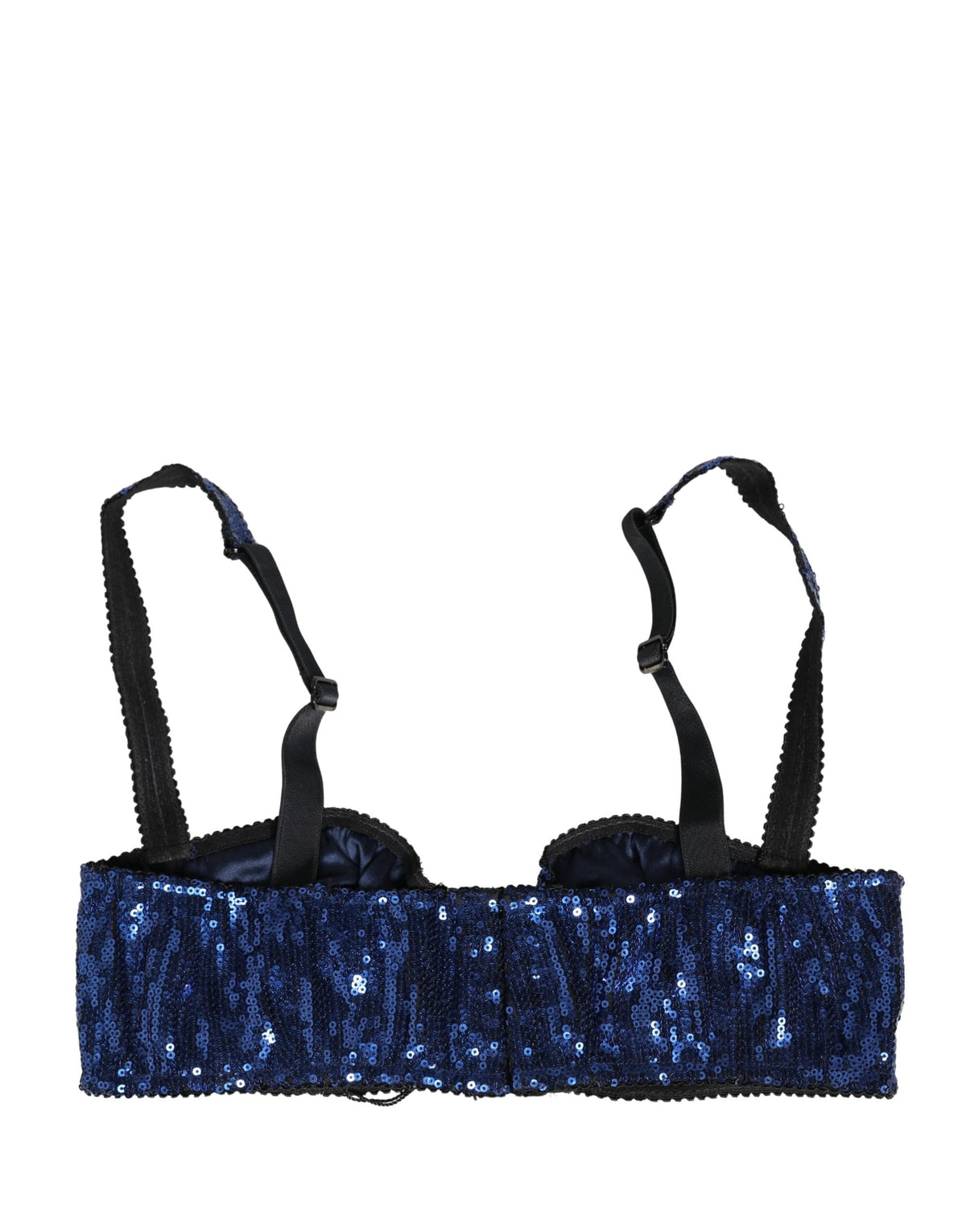 Dolce & Gabbana Blue Sequined Nylon Balconette Bra