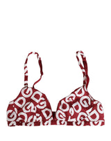 Dolce & Gabbana Red Logo Monogram Cotton Soft Cup Bra