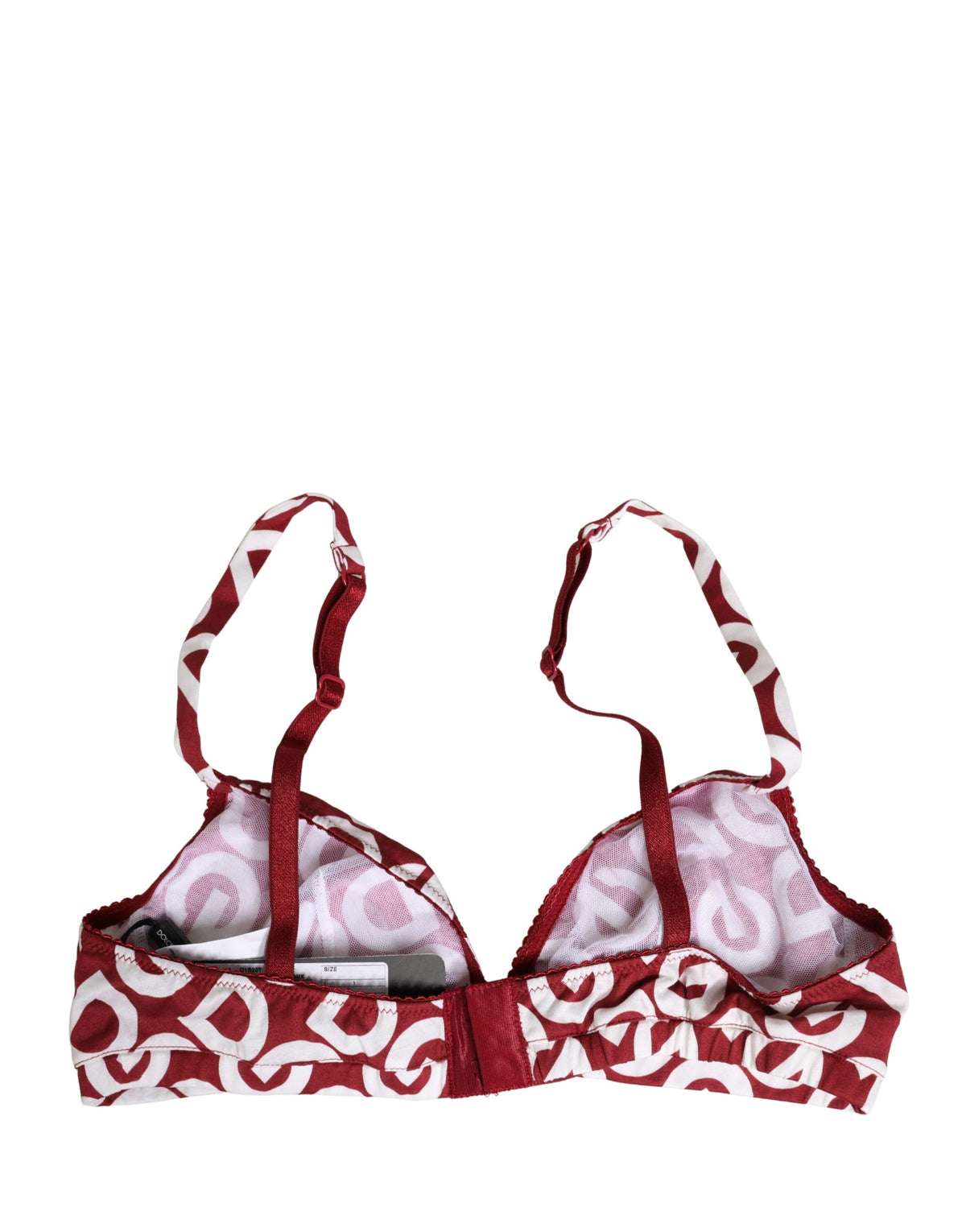 Dolce & Gabbana Red Logo Monogram Cotton Soft Cup Bra