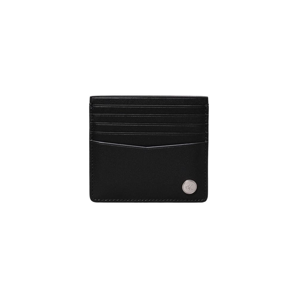 Calvin Klein Jeans Black Leather Wallet - Compact Cardholder