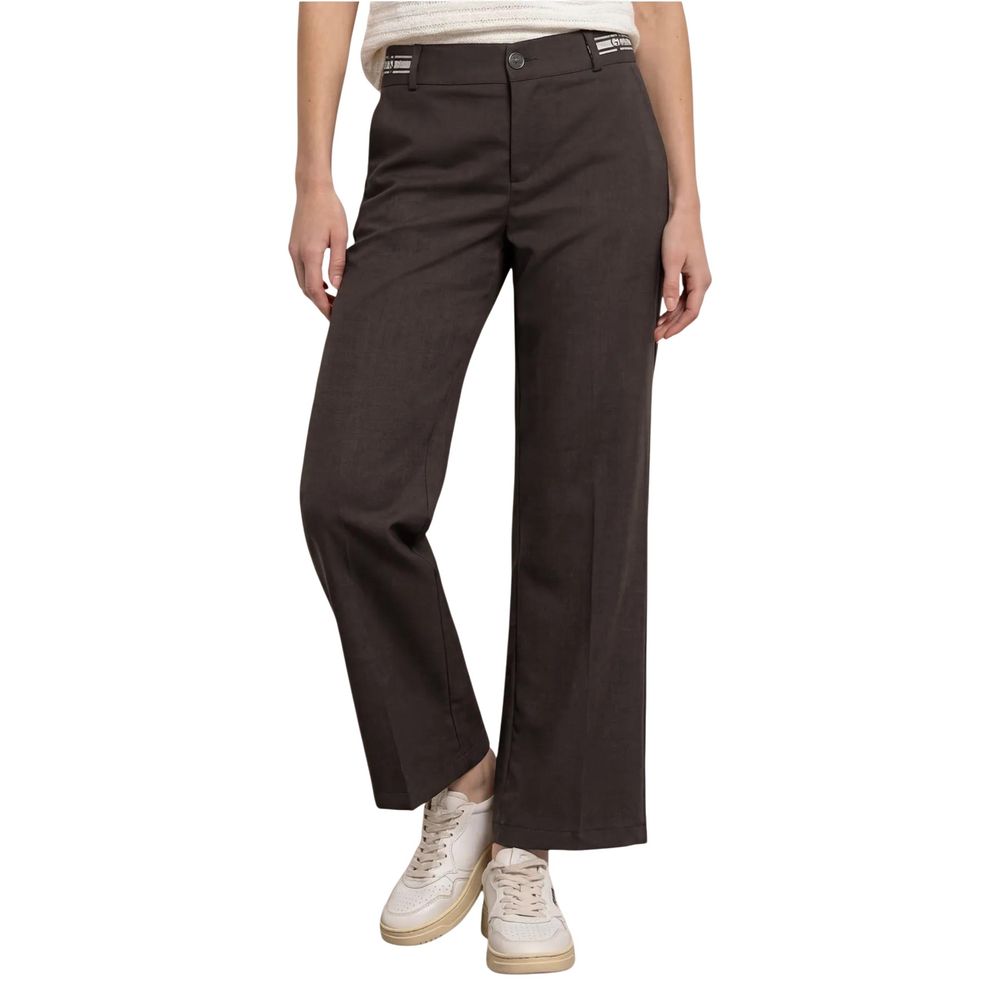 Pantalon décontracté en viscose marron Street One