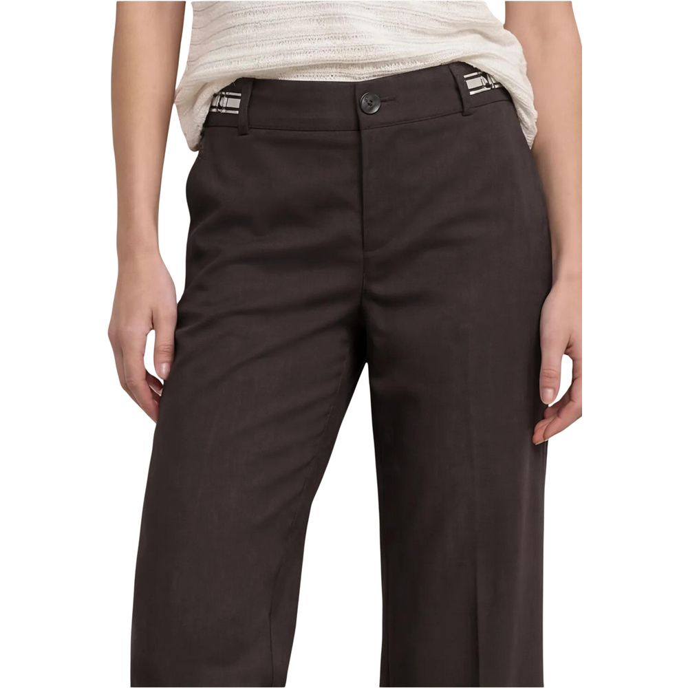 Pantalon décontracté en viscose marron Street One