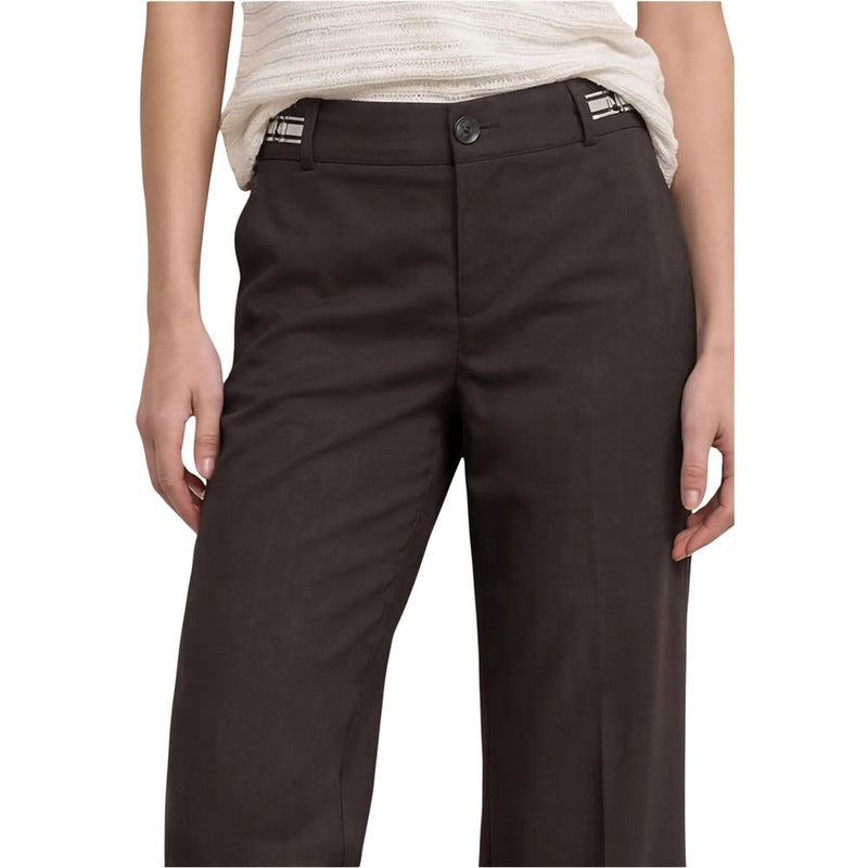 Pantalon décontracté en viscose marron Street One