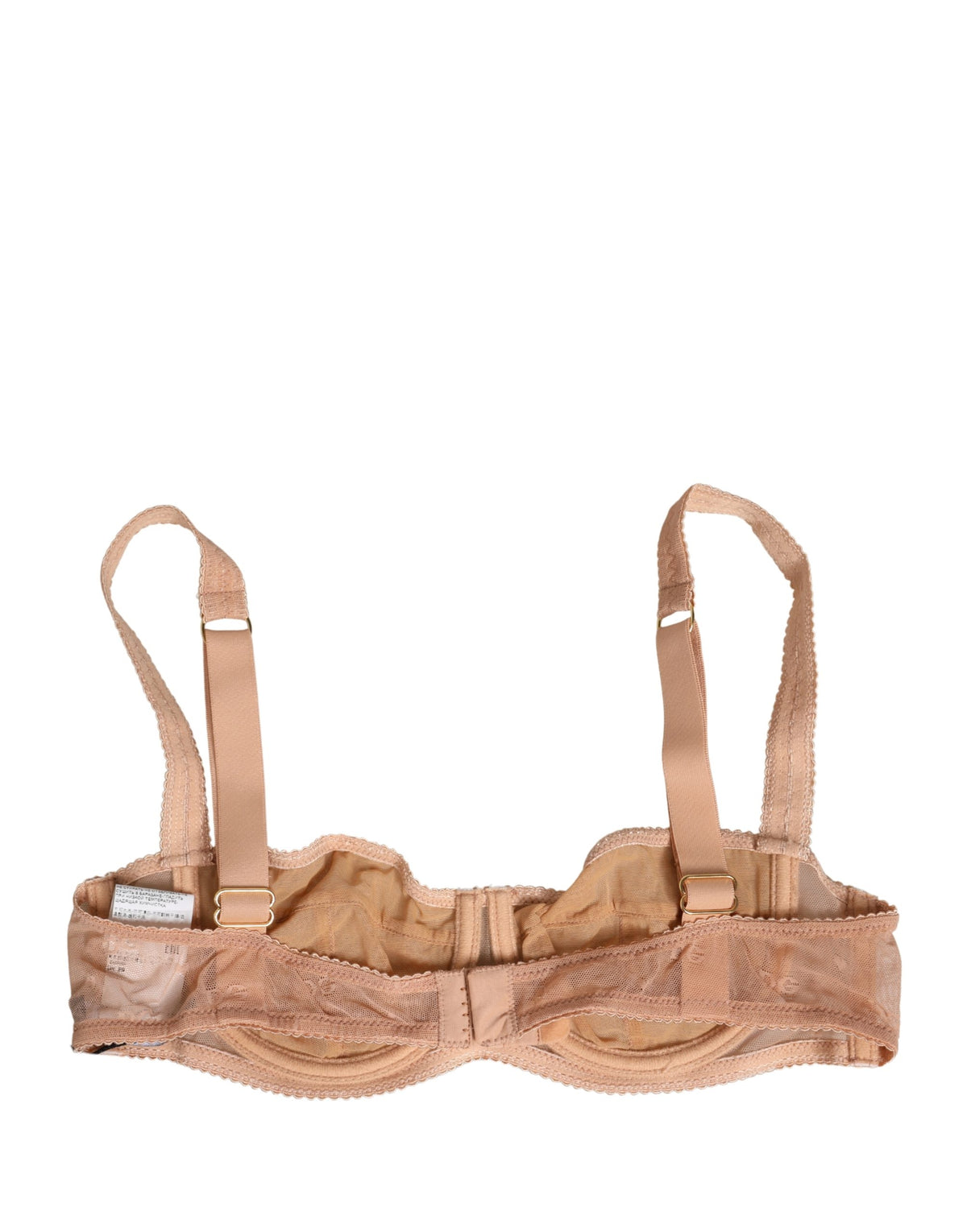 Dolce & Gabbana Beige Lace Mesh Underwire Balconnet Bra