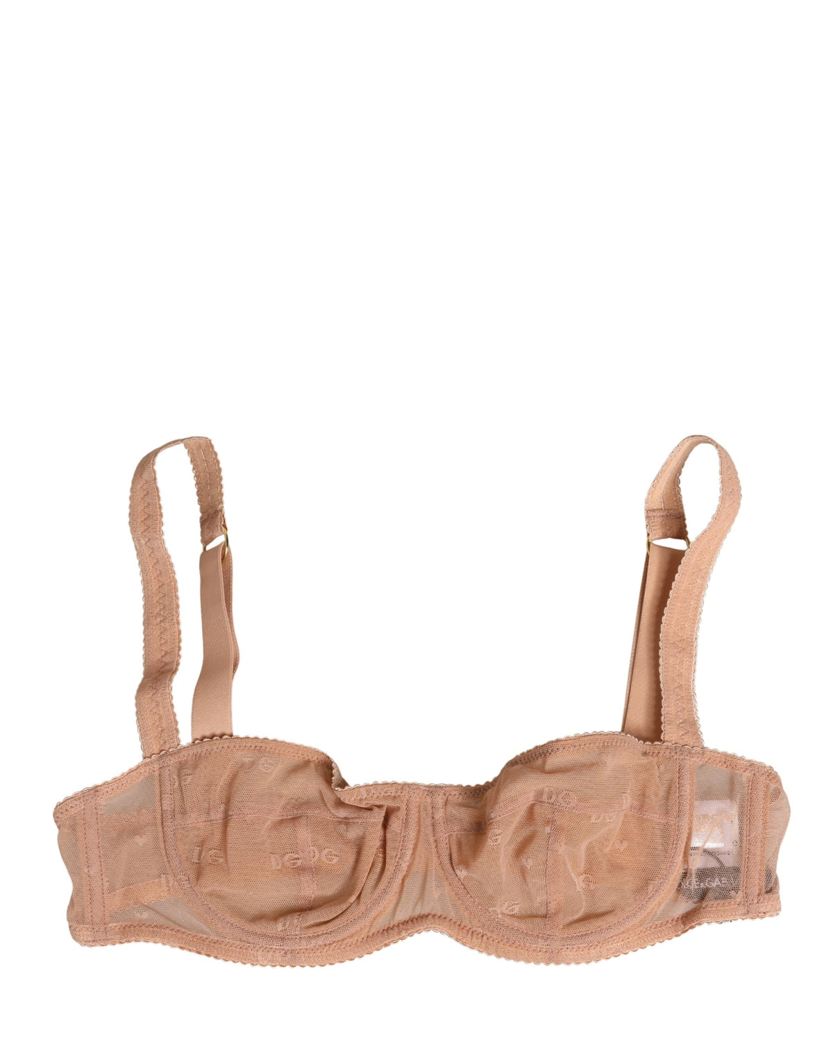 Dolce & Gabbana Beige Lace Mesh Underwire Balconnet Bra
