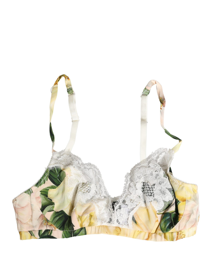 Dolce & Gabbana Multicolor Floral Print Soft Cup Bra