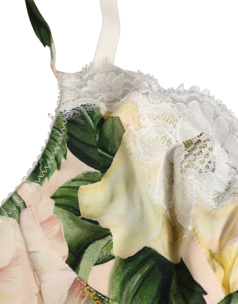 Dolce & Gabbana Multicolor Floral Print Soft Cup Bra