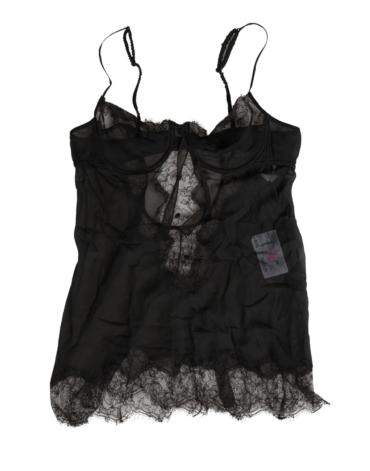 Dolce & Gabbana Black Silk Lace Chemise Top for Women